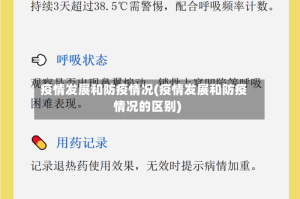 疫情发展和防疫情况(疫情发展和防疫情况的区别)