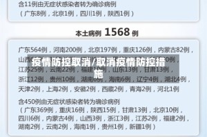 疫情防控取消/取消疫情防控措施