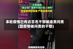 本轮疫情已有近百名干部被追责问责(因疫情被问责的干部)