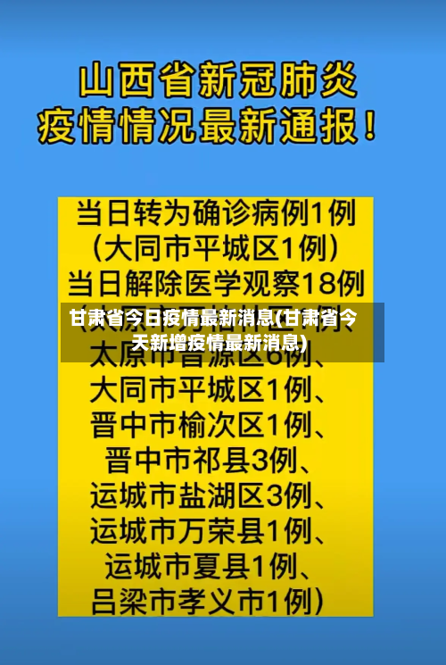 甘肃省今日疫情最新消息(甘肃省今天新增疫情最新消息)-第1张图片