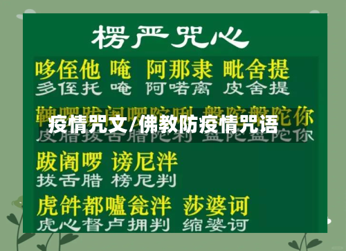 疫情咒文/佛教防疫情咒语-第1张图片
